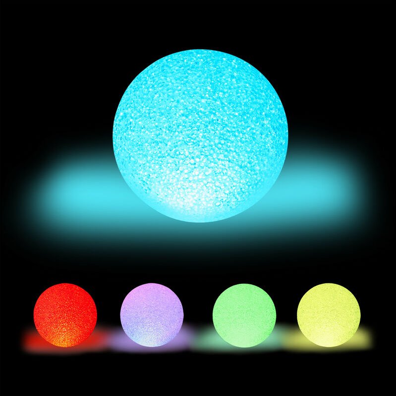Thumbnail - Relaxdays - led Kugelleuchte, mit Farbwechsel, batteriebetrieben, ohne Kabel, für Innen, bunte Leuchtkugel, ø 15 cm, wei...