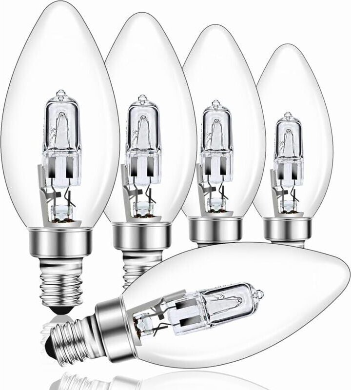 E14 42W Halogenlampe Dimmbar Klar C35 Halogenlampe Warmweiß 2700K E14 Schraubbirne für Pendelleuchte Wandleuchte Tischle...
