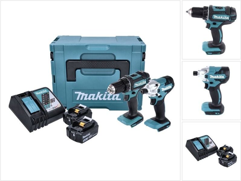Makita - dlx 2339 j Akku Combo Kit ddf 482 Akku Bohrschrauber + dtd 156 Akku Schlagschrauber + 2x Akku 3,0 Ah + Ladegerä...
