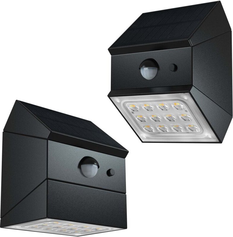 2 Solar Wandleuchten LUMICUBE 300lm