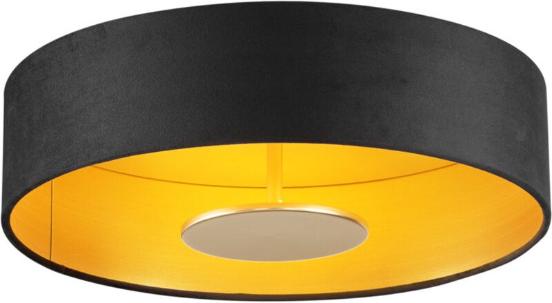 Moderne Deckenleuchte Schwarz Samt inkl. led 3-Stufen Dimmbar - Bredow