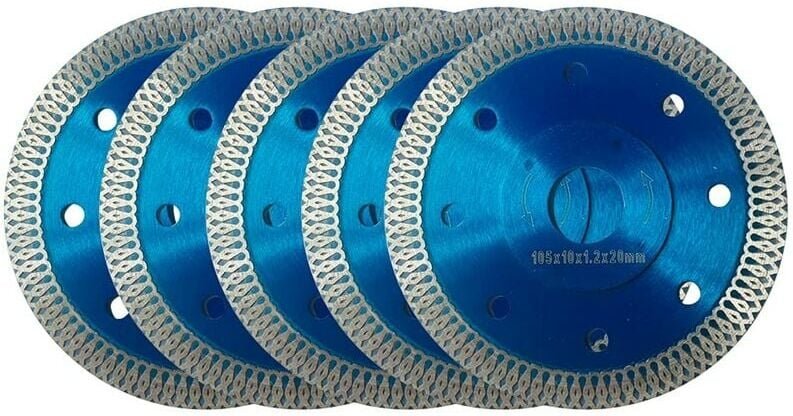 Thumbnail - Diamantscheibe 105 mm, 5er-Pack Diamant-Trennscheiben Ø105 x 1,2 mm x 22,23 mm, für Winkelschleifer, Schneiden von Porze...