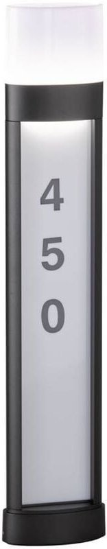 Hausnummernleuchte led Hausnummer beleuchtet Strom Außenlampe mit Hausnummer, Stehleuchte Alu schwarz, inkl. Aufkleber, ...