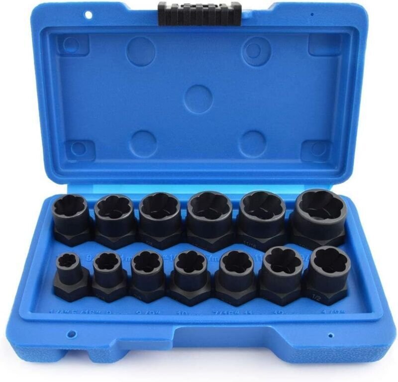 13-teiliges Schraubenausdreher-Set, universeller Diebstahlsicherungs-Mutternausdreher, Satz Torx-Steckschlüsseleinsätze ...