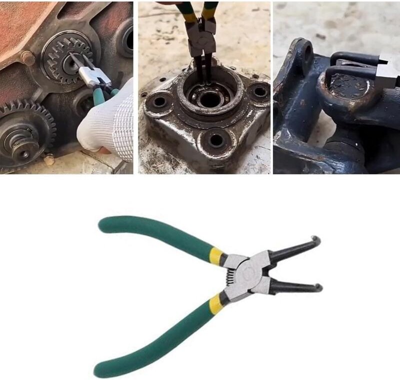 CCYKXA Sicherungsringzangensatz für Kfz-Lager, Innen- und Außensicherungsring, Ringauszieher, mit geraden und gebogenen ...