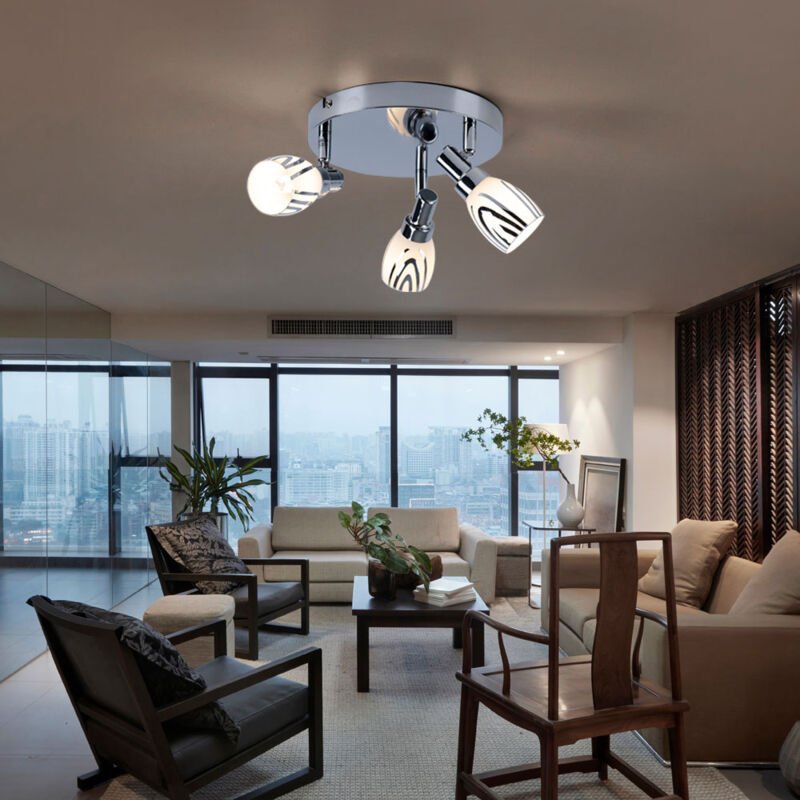Globo Lighting - Decken Lampe Wohn Zimmer Beleuchtung Rondell Spot Leuchte Chrom Strahler beweglich