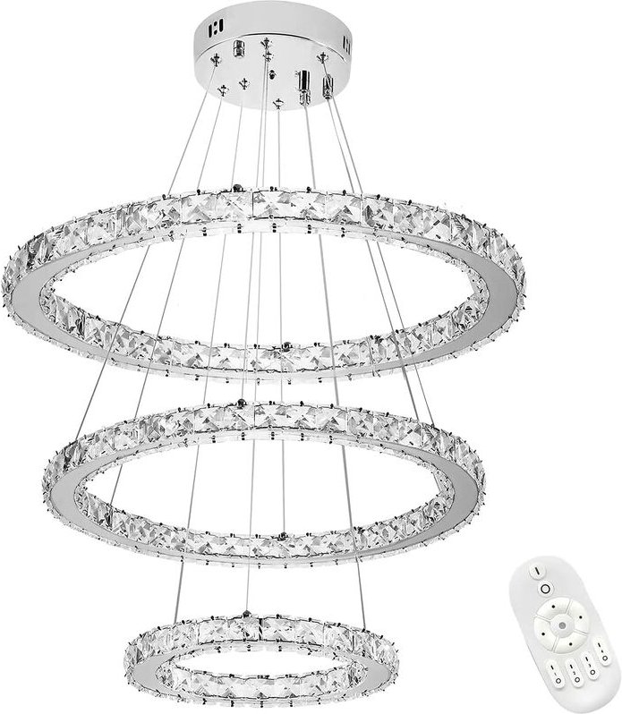 UISEBRT 96W LED Pendelleuchte Hängeleuchte Kristall - Moderne Kreative Höhenverstellbar Kronleuchter Hängelampe Deckenla...