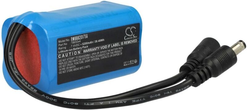 Vhbw - Akku kompatibel mit xml T6 led Fahrrad-Licht, Scheinwerfer (5200mAh, 7,4V, Li-Ion)