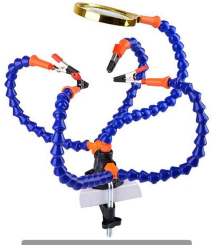 Multifunktions-Dritte-Hand-Unterstützung für Elektronik- und Lötarbeiten (5 cm Greifzange, flexible Schwanenhalsarme mit...