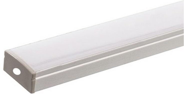 1 m Aluminiumprofil für zweireihigen LED-Streifen - undurchsichtige weiße Abdeckung