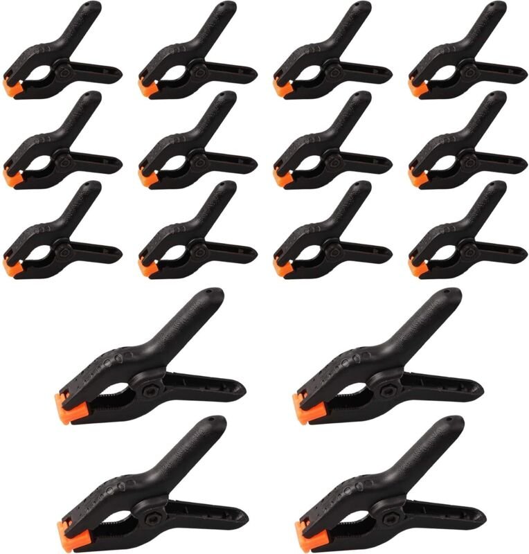 Shining House - 16 Kunststoff-Federklemmen, DIY-Werkzeugklemmen, Zangenklemmen, Greifklemmen für Holzbearbeitung, Fotogr...