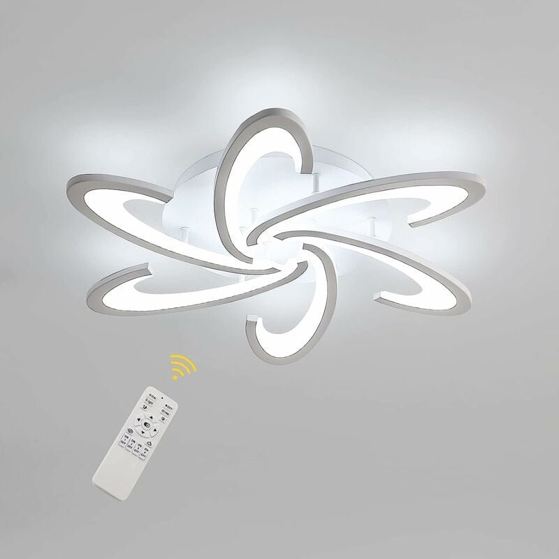 Thumbnail - Moderne LED-Deckenleuchte, dimmbar mit Fernbedienung, 54 W, kreatives Blumenform-Design, Deckenleuchte, Metall-Acryl, mo...