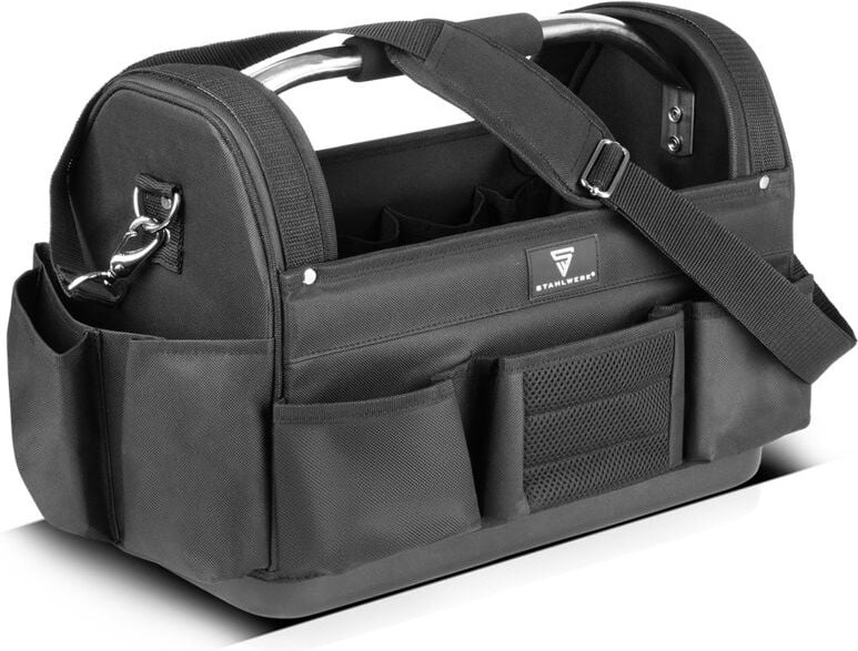 STAHLWERK Werkzeugtasche mit 11 Außentaschen 10 Innentaschen Installateur Tasche