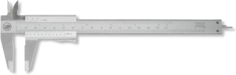 Ultra Präzision - Taschemessschieber active inox matt mit Momentfeststellung 150 mm eckig