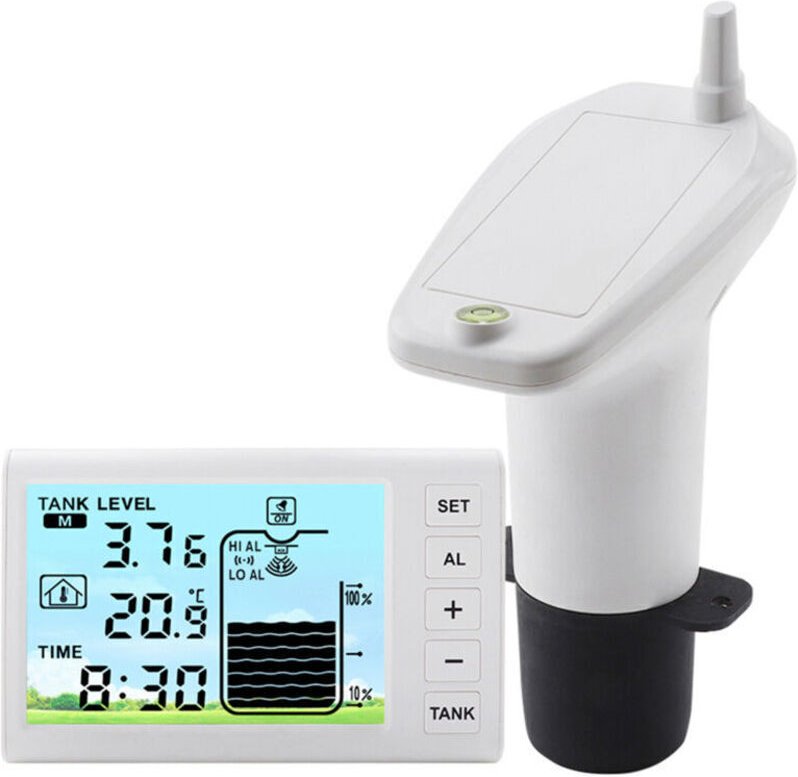 Kabelloser Ultraschall-Wassertank-Füllstandsmesser, Flüssigkeitsstandanzeige mit Temperatursensor und Flüssigkeitstiefen...