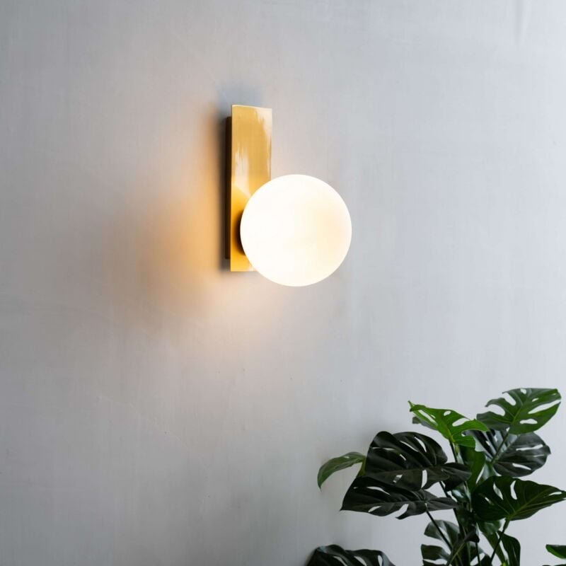 Wandleuchte aus Glas und Metall Messing - Oromia