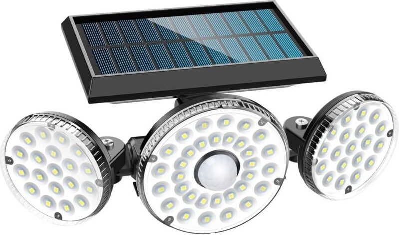 Solarleuchte Aussen, 70 led Solarleuchte Aussen mit Bewegungsmelder, IP65 Wasserdicht, 360° Drehbare Solarwandleuchte fü...