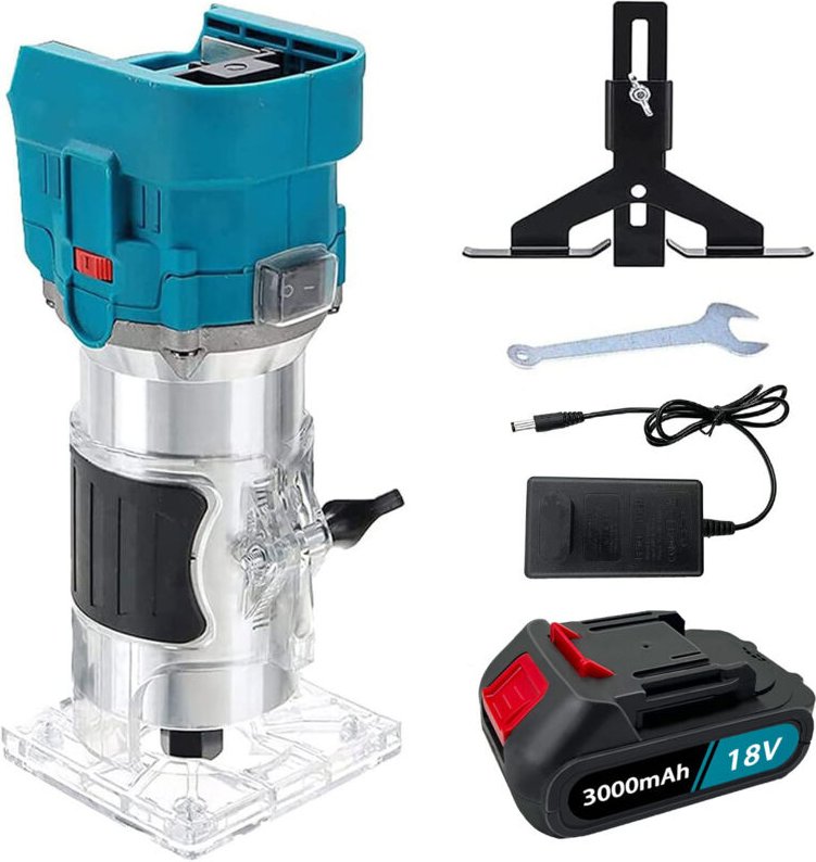 Teetok - Trimmfräsen, bürstenloses 850-W-Akku-Fräswerkzeug, elektrischer 1/4-Zoll-Handholzschneider mit 6 Geschwindigkei...