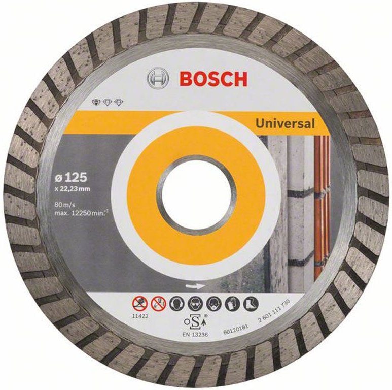 Bosch - Diamanttrennscheibe Standard for Universal Turbo, 125x22,23x2x10 mm, 1er-Pack