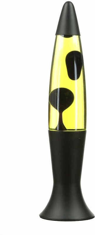 Licht-erlebnisse - Lavalampe Schwarz matt Gelb 40 cm hoch Retro Tischleuchte roxy