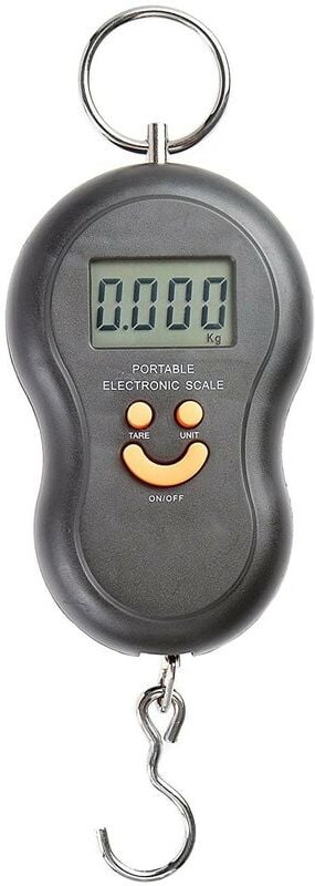 Planet Shop - Elektronischer tragbarer Hebebügel mit Angelhaken 40 kg professionelles Koffergewicht