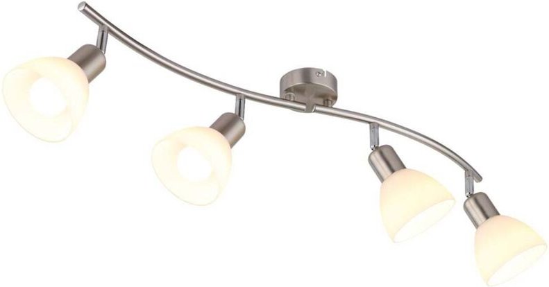 LED Deckenleuchte Deckenlampe Wohnzimmerlampe Metall Nickel beweglich L 70 cm