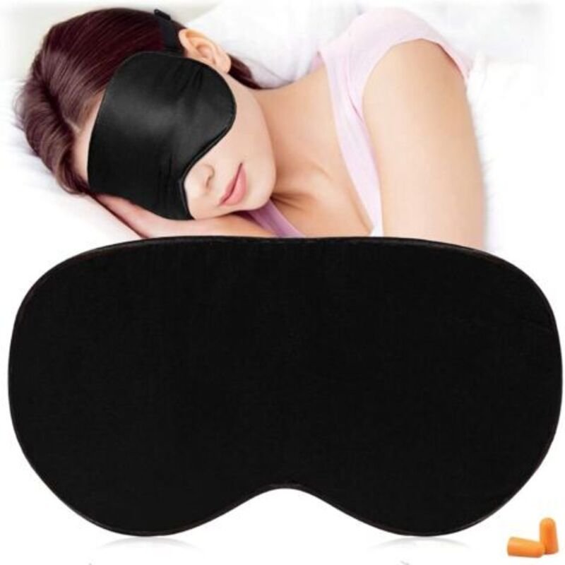 Doppelseitige Schlafmaske aus Imitationsseide, Schlafmaske mit Lichtschutz, Schlafmaske aus Maulbeerseide, Wärmemaske, S...