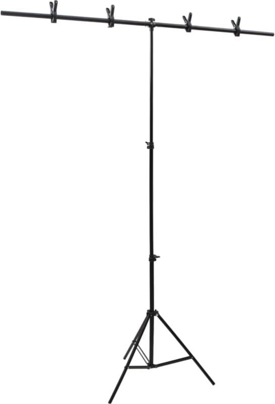 Hintergrundständer T-Form Schwarz 151x60x(70-200) cm Vidaxl