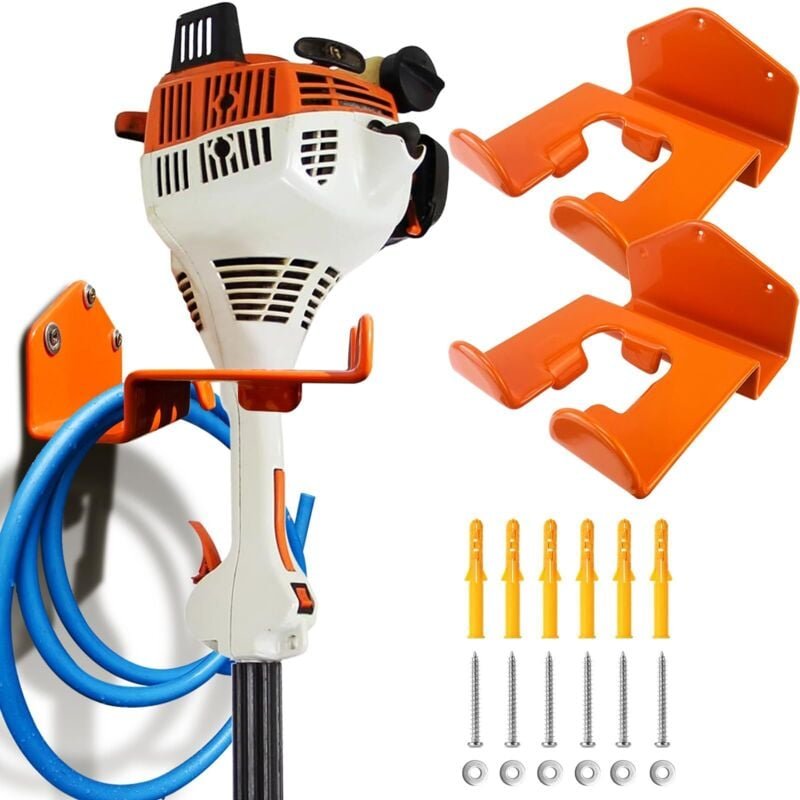 Set mit 2 Aufbewahrungsregalen für Garage, Gartengeräte, Heckenschere, Wandmontage