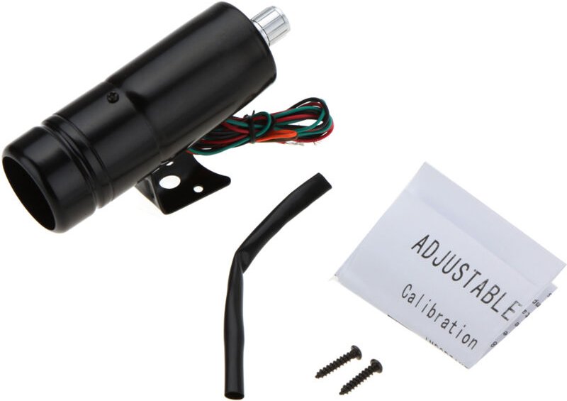 Ej.Life Einstellbarer Drehzahlmesser mit 1.000–11.000 U/min, Aluminium-Schaltlicht, blaue/rote LED, schwarze Oberfläche