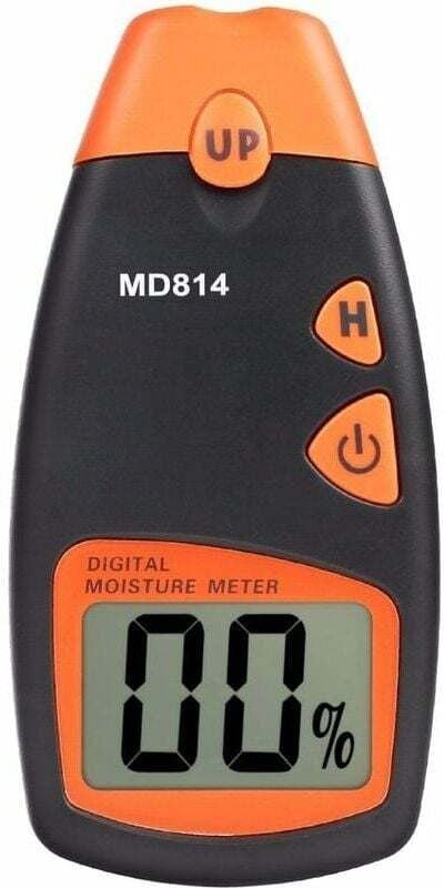 Digitales Holzfeuchtemessgerät, tragbarer 2-poliger Holzfeuchtetester, HD-Digital-LCD-Anzeige mit 2 Ersatzstiften und 9-...
