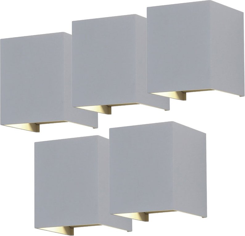 Etc-shop - 5er Set led Außen Wand Lampen Grundstück Effekt up&down Strahler beweglich