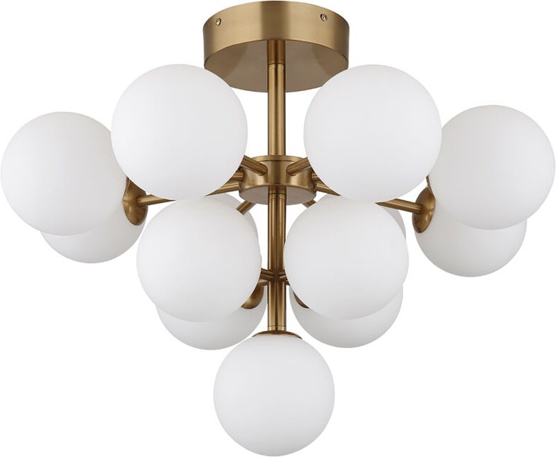 Globo - Deckenleuchte Deckenlampe Wohnzimmerleuchte Gold Glaskugeln 13-Flammig d 56 cm