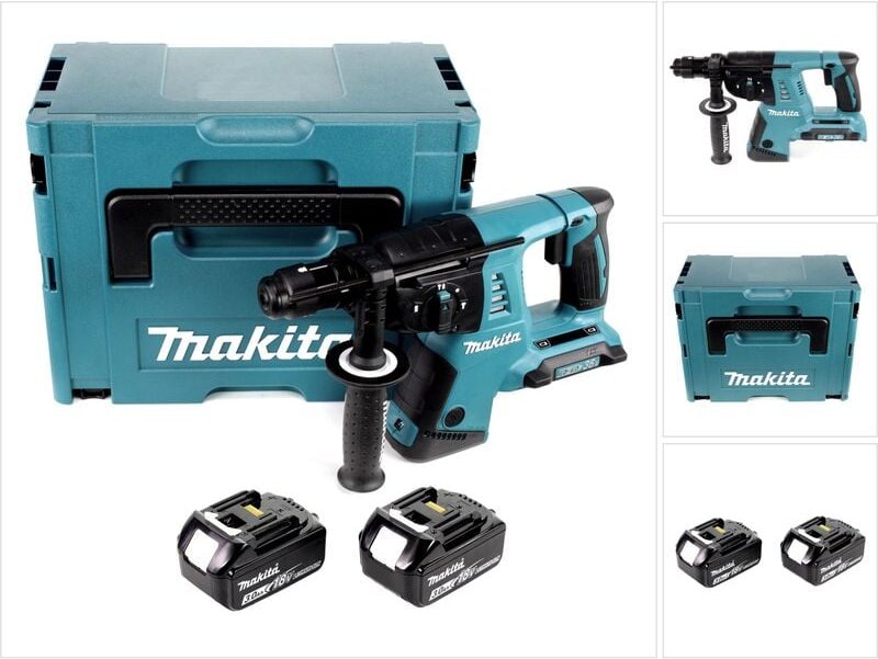 Makita - dhr 264 2 x 18 v / 36 v Li-Ion sds Plus Akku-Bohrhammer in Makpac 4 mit Einlage + 2 x bl 1830 18 v 3,0 Ah Li-Io...