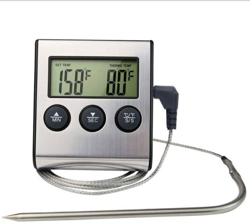 Küchenthermometer mit Timer und Sonde, Modell: SN015, Lieferung ohne Batterie, zhuoxuan