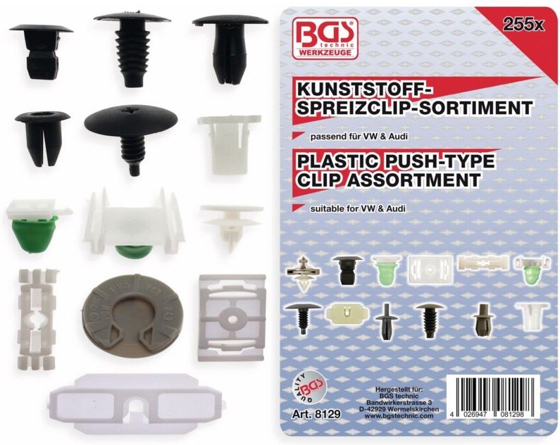 Bgs Technic - Verkleidungs-Clip-Sortiment für vw Fahrzeuge 255-tlg.