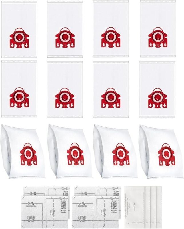 Packung mit 12 3D Airclean Beuteln, kompatibel mit Miele 3D FJM Staubsaugern, für die Serien Complete C1, Compact C1, Co...