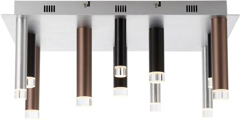 Brilliant - Lampe Cembalo led Deckenleuchte eckig 12flg braun/Kaffee 12x 4W led integriert, 306lm, 3000K In 3 Stufen übe...