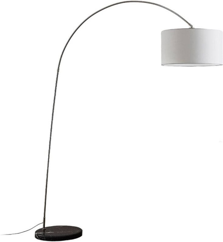 Stehlampe (Bogenleuchte) 'Belinda' aus Textil für Wohnzimmer & Esszimmer von Lindby