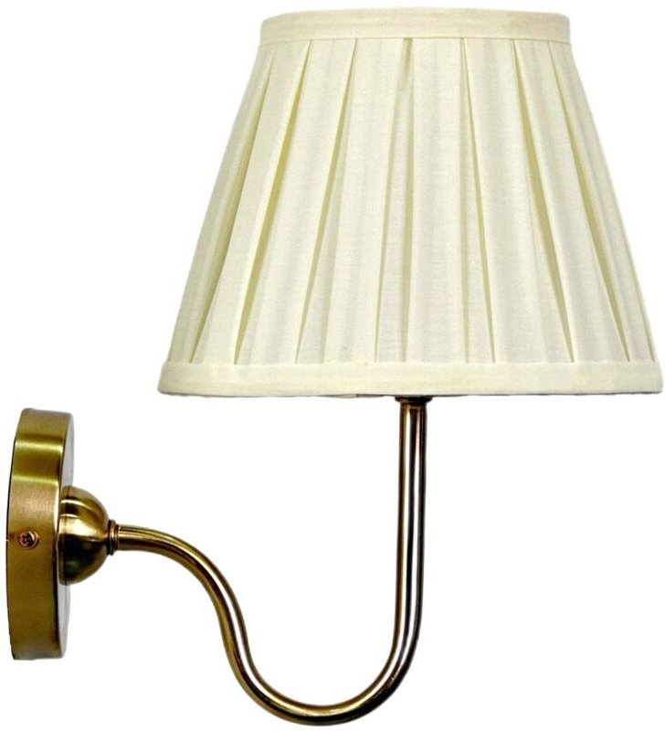 Antike Wandlampe mit plissiertem Stoffschirm