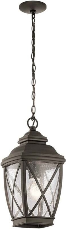 Außenleuchte Kettenlaterne Hängeleuchte ALU-Guss Glas d 19,1 cm Bronze 1x E27