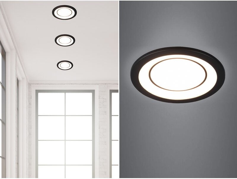 Trio - Runder led Deckeneinbaustrahler core in Schwarz matt ø 14,8cm