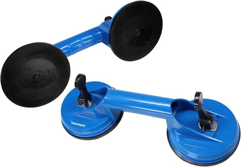 Silverline - 2er Set Doppelsaugheber Vakuum Sauggriff bis 70 kg 2-fach Saugheber