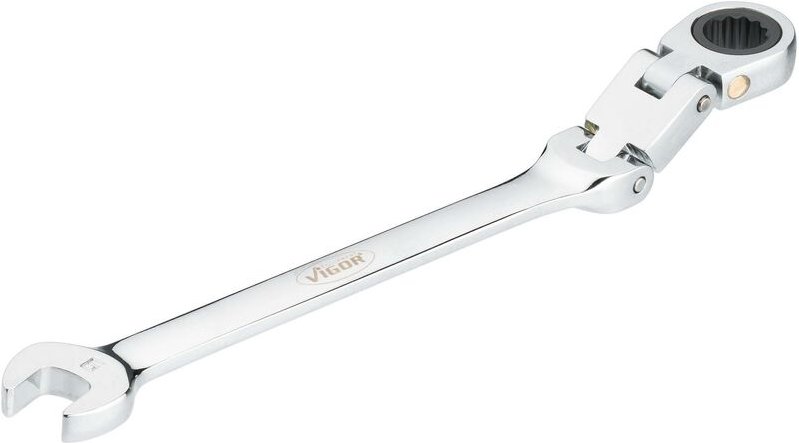 Doppelgelenk Ratschen-Ring-Maulschlüssel ∙ V6752-9 ∙ Außen Doppelsechskant Profil, Außen Sechskant Profil ∙ sw 9 mm