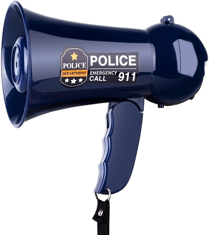 Kinsi - Kind Megaphon - Schrei + Alarm + Aufnahme (10 Sekunden) -Blau