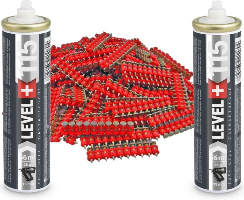 Contoo - Gaskartusche L+115 x 2 St. + Betonnägel 15mm 1000 St HB42