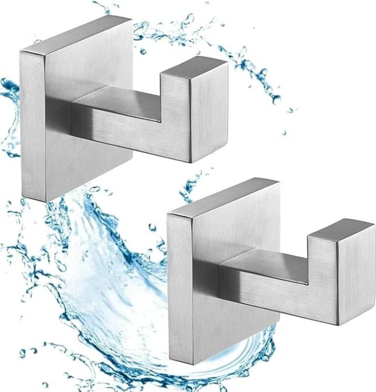 Stück Badezimmerhaken aus gebürstetem Nickel, Badetuchhaken, Wandhaken für Zuhause, Kleiderhaken, Edelstahl SUS304 - Sol...