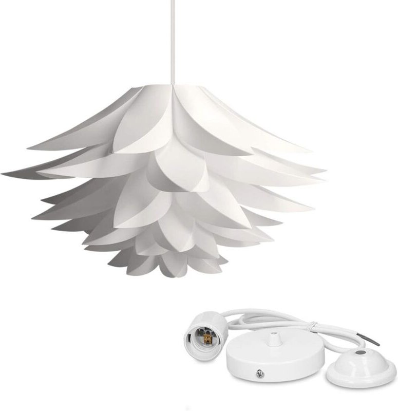 Kronleuchter - Lampe im Lotus-Design - Lampenschirm zur Montage - IQ-Deckenleuchte - Set mit Kabel-Deckenleuchte