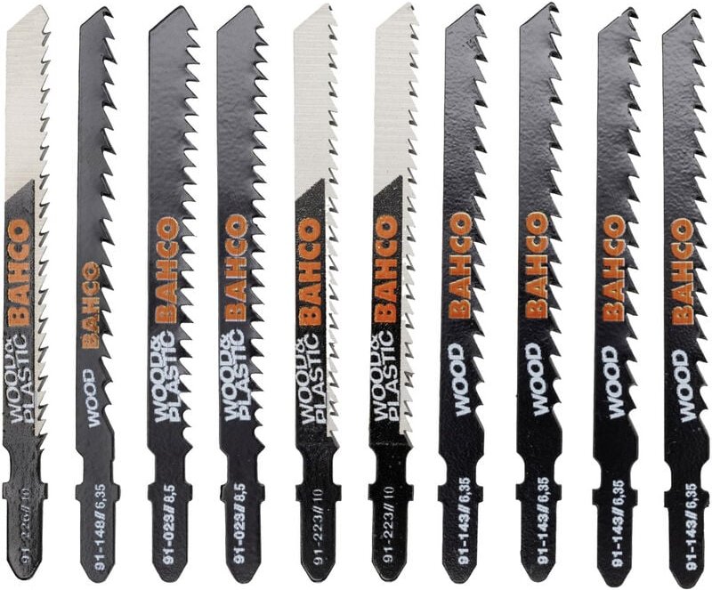 Bahco 91-WOOD-10P Stichsägeblätter-Satz für Holz und Kunststoff, 10-tlg 1 Set