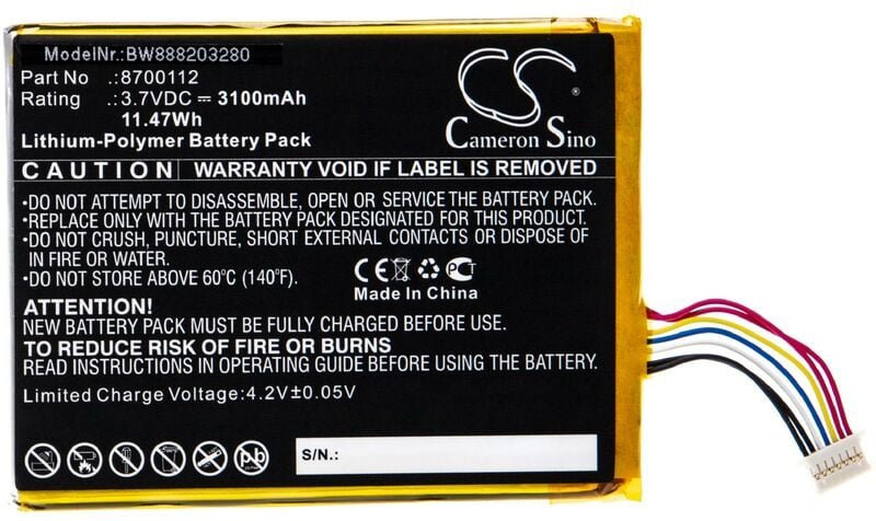 vhbw Akku Ersatz für Bang & Olufsen 8700112 für Lautsprecher Boxen Speaker (3100mAh, 3,7V, Li-Polymer)